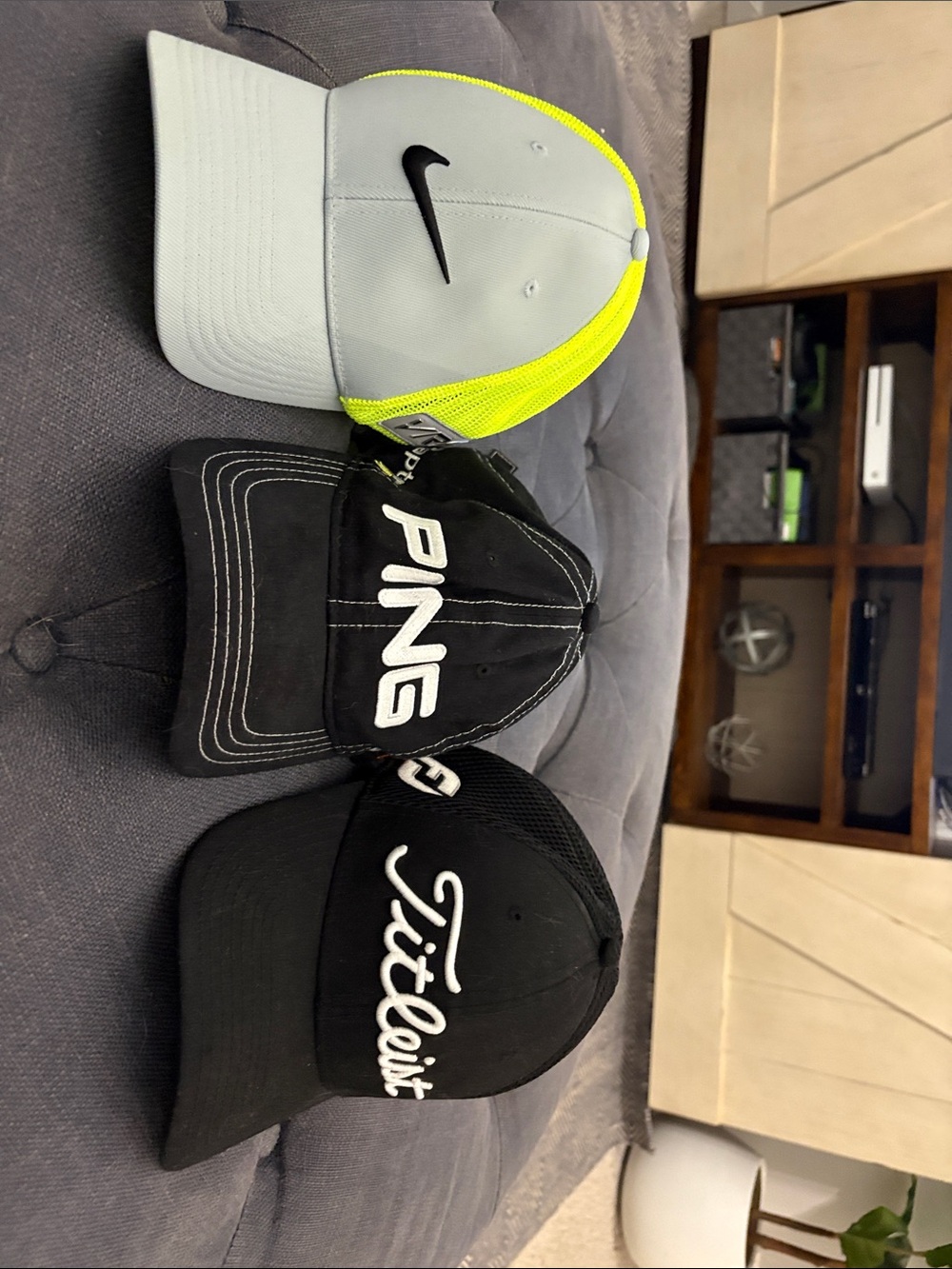 Nike, Ping and Titelist GolfHat with Black Swoosh